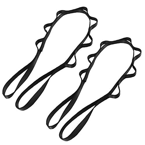 2Pcs Daisy Chain Rope High Strength Nylon Loops Adjustable Yoga Pilates Rope Swing Extension Straps Strong Daisy Chains (Black)