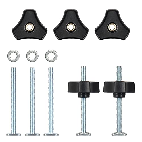 Toolcool M8 T Track Bolts Knob Kit 4 Inch T Slot Bolts with Washers T Track Accessories for Woodworking Jigs and Fixtures - 5 Pack
