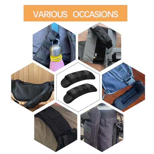 2 Pack Shoulder Strap Pad Backpack Strap Pads Tactical Vest Shoulder Pad Guitar Pad Width Up to 3.1" Compatible with Tactical Vest Tactical Sling Bag - color: Black