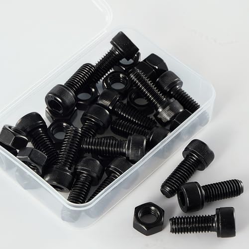 M10-1.5x30 Socket Head Cap Screw and Nut Kit 8set, Grade 12.9 Alloy Steel, Black Oxide Finish, Full Thread, High Tensile Strength for Automotive, Machinery & Heavy Duty Use - size: M10x30mm(8 Sets）