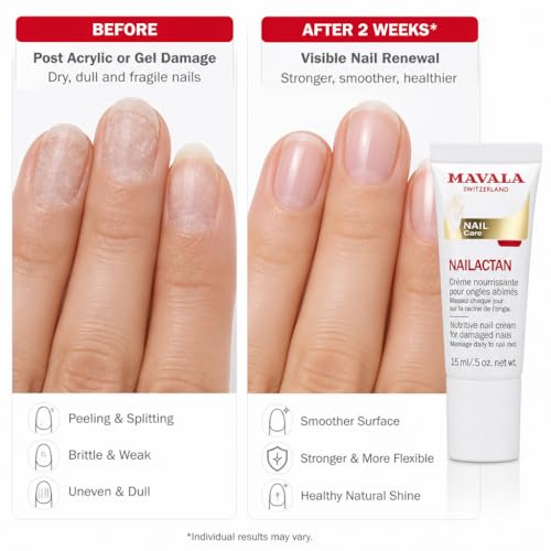 Mavala Nutritive Nail Cream Nailactan for Damaged Nails | Nail Care with Restorative Ingredients for Longer, Healthier Nails | Nail Strengthener + Hardener | 0.5 oz