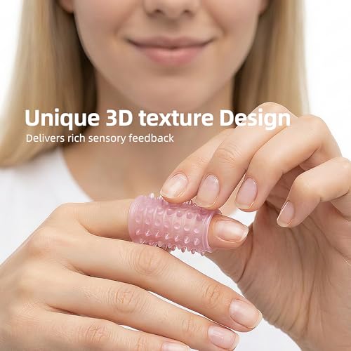 Textured Silicone Finger Covers, Anti Bite Finger Protectors for Skin Picking Nail Biting, 9-Pack Sensory Fidget Finger Sleeves for Anxiety, OCD, Dermatillomania, Adults & Kids