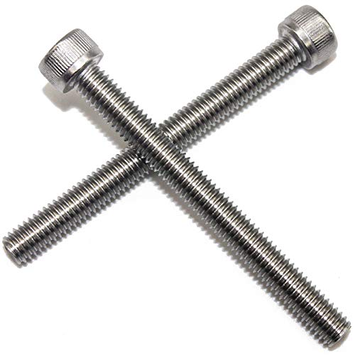 Fullerkreg M6-1.0 x 90MM Socket Head Cap Screws, Allen Socket Drive, Din 912, AISI 304 Stainless Steel (18-8), Full Thread, Bright Finish, Machine Thread, Quantity 6 - size: M6-1.0 x 90MM