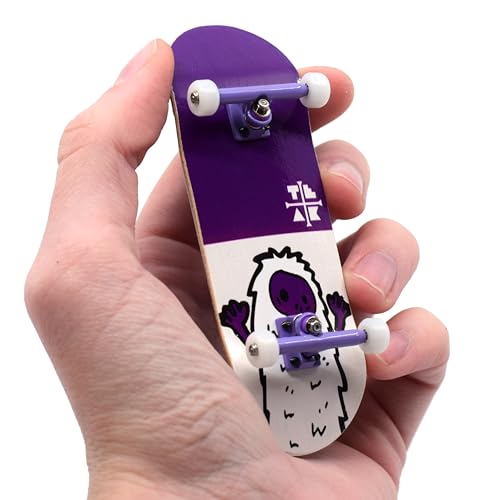 Teak Tuning 32mm Pro Fingerboard Heat Transfer Graphic Complete - Fully Assembled with Pro Level Parts - Pro Shaped Wood Deck (34x97mm), UltraSpin Wheels, Prodigy Trucks - Purple Yeti - color: Purple Yeti