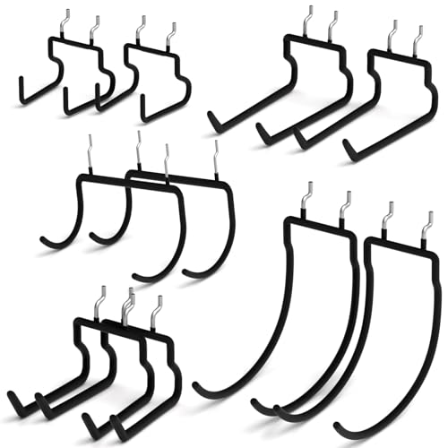 INCLY 10 Pack 1/4" Pegboard Drill Holder Tool Utility Hooks | Heavy Duty Pegboard Hooks, Peg Board Tool Hangers, for Power Tools, Drill, Hammer, Cords, Hoses, Shovels, Garage Storage - size: 10 Pack