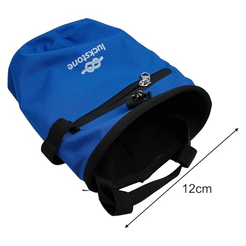 FABULETTA Climbing Chalk Bag for Rock Climbing, Gymnastics Chalk Pouch with Belt, No Leak Design, Storage Pockets, Adjustable Waist Strap for Bouldering and(Blue) - size: Blue