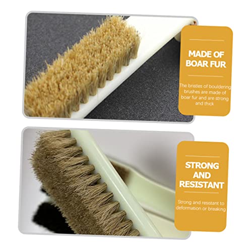 2pcs Climbing Brush for Rock Climbing Bouldering Reusable Boars Hair Cleaning Brush for Outdoor Sports Sturdy Handle for Rocks Stones