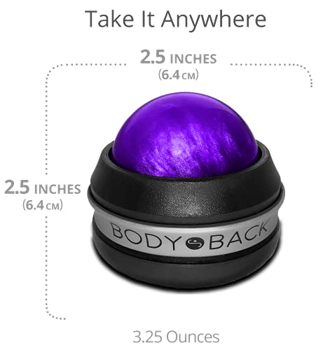 Body Back FSA Eligible Manual Massage Roller Ball | Deep Tissue Roller & Lacrosse Ball - Handheld Massager for Sore Muscles & Joint Pain | 360° Mobility Therapy Ball for Athletes & Fitness Recovery - color: Purple