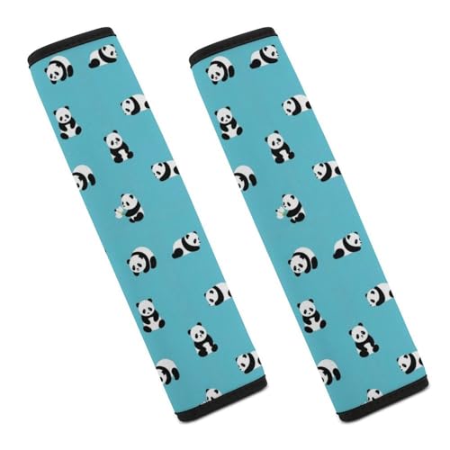 2 Pack Cute Panda Seat Belt Shoulder Pad Universal Fit Harness Pads Strap for Kids, Car Seats Pushchair Strollers High Chair Pushchair, Shock Absorption - color: Pattern 168