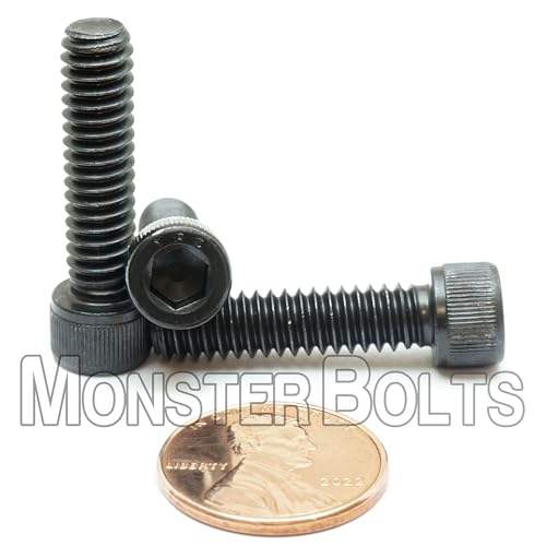 MonsterBolts - 1/4"-20 x 1 Socket Head Screws, ASTM A574, Alloy Steel, Black Oxide, 10 Pack - size: 1 In. (1")