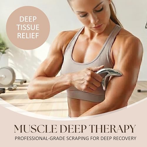 Trigger Point Massage Tool, Gua Sha Tool for Deep Tissue Massage & Fascia Release, Metal Muscle Scraper, Stainless Steel Thumb Saver, Acupressure Myofascial Release Tool, Full Body Pain Relief - color: Silver Trigger