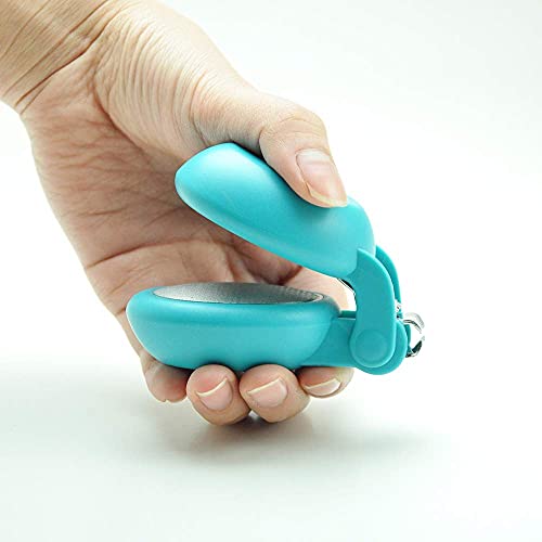 HARAC Special Needs Nail Clippers for Arthritic Hands, Senior and Kids, Adapted Nail Clipper for Fingernail and Thick Toenail, Made in Japan (Blue) - color: Blue
