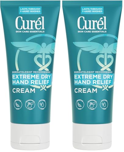 Curel Extreme Dry Hand Dryness Relief, Travel Size Hand Cream, Easily Absorbed for Long-Lasting Relief after Washing Hands, with Eucalyptus Extract, 3 Ounces (Pack of 2) - size: 3 Fl Oz (Pack of 2)