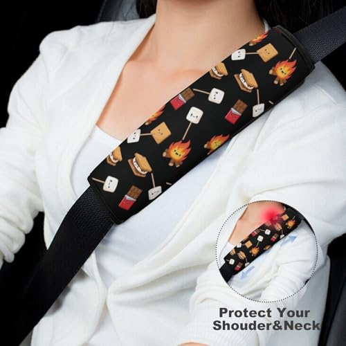 Universal Soft and Comfortable Car Seat Straps Shoulder Pads for Girls and Boys, Most Cars, 1 Pair Marshmallow Cookie Harness Pads Strap Comfortable Driving - color: Pattern 369