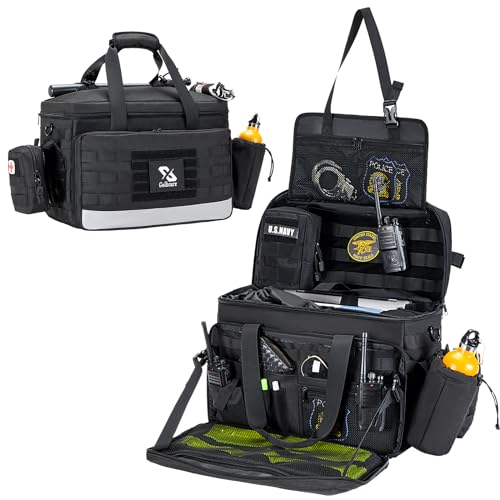 Golkcurx Patrol Bag Law Enforcementt, Front Seat Organizer | Police Gear Bag, Car Organizer for Vehicle Passenger Seat, MOLLE System & Cup Holders
