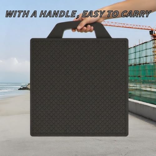 2 Pack 16.8" x 14.2" x 2" Rubber Outrigger Pad, RV Leveling Blocks Jack Pads, 20000 LBS Capacity, Portable Handle, for Trailer Truck RV Crane Wrecker