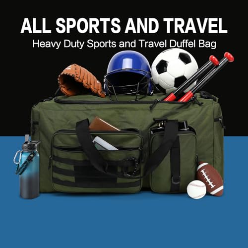 120L Extra Large Duffle Bag for Men, 32" Heavy Duty Sports Gym and Travel Duffel Bag with Shoes Compartment, Equipment Gear Bag for Football Soccer Baseball Hockey Helmets Pads, XL Giant Green - color: Green