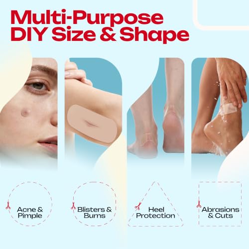 LIFARA Hydrocolloid Roll for Wound Care - Cut-to-Size, Hydrocolloid Patch Bandages with Self-Adhesive, Ultra Absorbent & Waterproof, First Aid Kit Essential (11.8mil/ 0.3mm Thickness, 4in*12ft) - size: 4in*12ft, 11.8mil/ 0.3mm Thickness