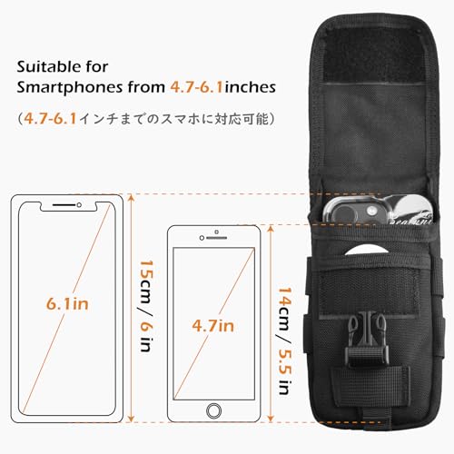 TRIWONDER Tactical Phone Pouch Molle, Smartphone Holster Bag EDC Utility Cellphone Lock Card Holder Organizer Fit for Waist Belt Case - color: 03 Tan