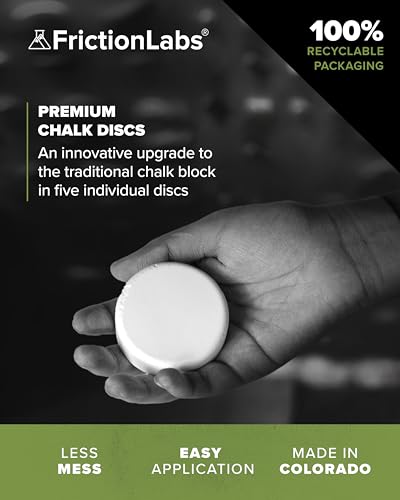 Friction Labs Chalk Refills - Premium Moisture-Absorbing Gym Chalk Blocks | Forr Rock Climbing, Weight Lifting, Gymnastics, & Bowling, Mess Free Gym Chalk, 5 Individual 0.85oz Block Chalk Discs