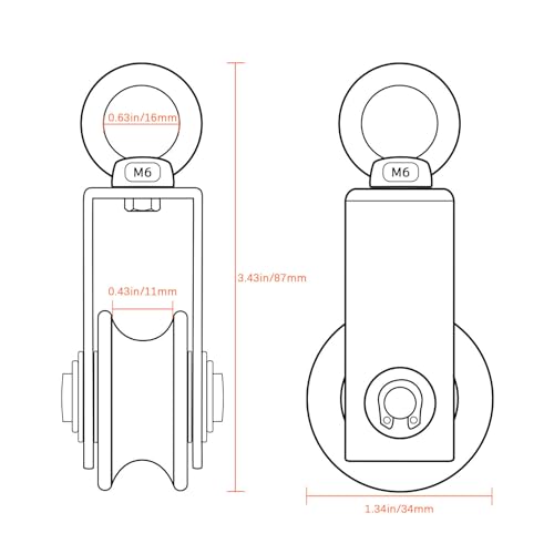 Cable Pulley Wheel Stainless Steel, Bearing Inside, Rope Pulley for Pulley System, Gym Equipment, Clothesline, 4 Pack - size: 4pcs pulley with round ring