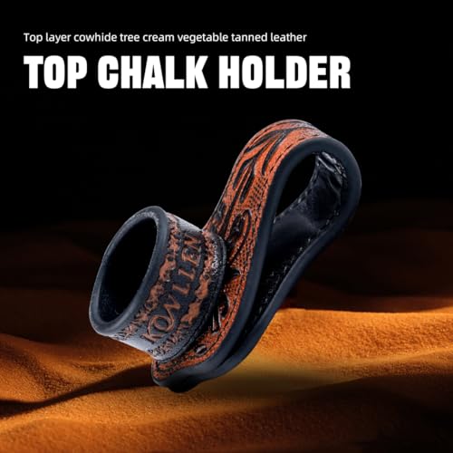 KONLLEN Magnetic Chalk Holder, Pool Cue Accessory | Round or square holder keeps chalk secure and easy to reach for pool cue and billiard players - color: round-Black