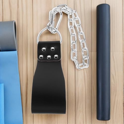 Weightlifting Dip Belt with Heavy Duty Iron Chain Adjustable Pull-up and Squat Workout Belt for Men and Women Fitness Training