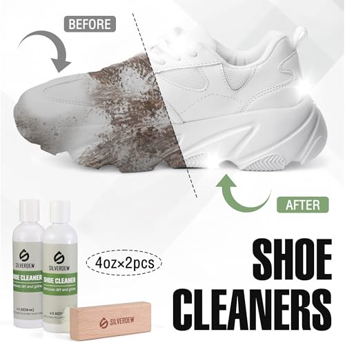 7PCS Shoe Cleaning Kit | 2 Bottles Cleaner, Deodorizer, Protector, 2 Brushes, Microfiber Towel, For Sneaker, Leather, Nubuck, Suede, Mesh & Canva