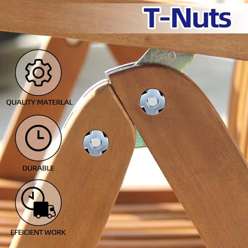 M4 T-Nuts zinc Plated Steel, 4-Pronged Tee Nut for Wood, Rock Climbing Holds, Furniture, 100 PCS - color: Zinc Coated Steel, size: M4