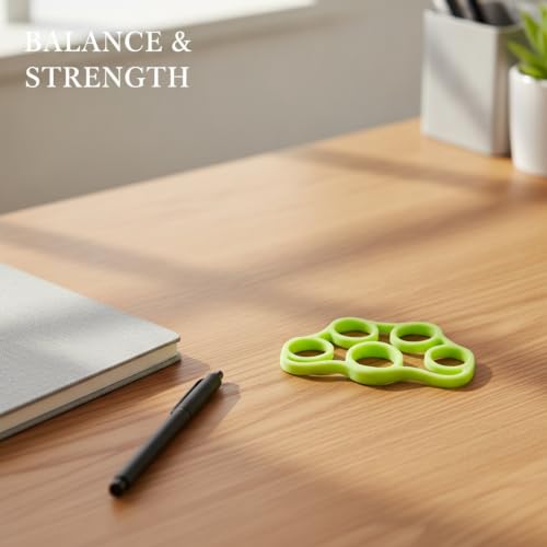 Premium Silicone Finger Resistance Band for Hand Exercise and Grip Practice - color: Green