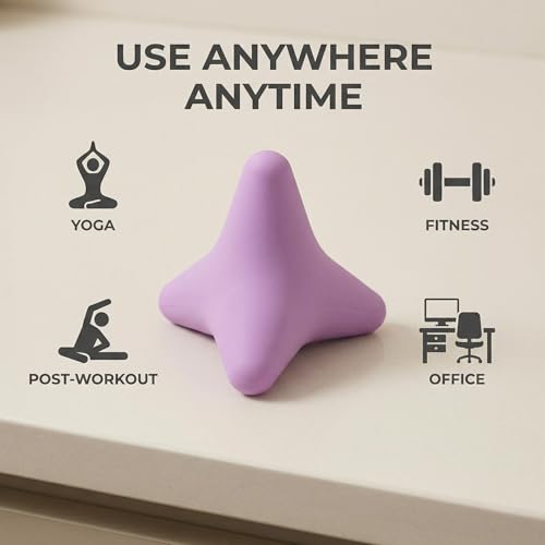 Handheld Silicone Triangle Design 4-Point Massage Tool for Plantar Fasciitis, Heel Pain Solution, Deep Tissue Myofascial Release for Feet, Back, Neck Pain Relief, Non-Slip & Eco-Friendly