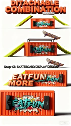 Lently Wood Fingerboards+Truck Set, 100mmL*30mm Mini Fingerboards and Multifunctional deformable Container (Cat) - color: Cat