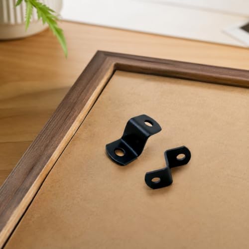 1/4" Depth Flat Offset Canvas Clips, Black Z Shaped Heavy Duty Double Hole Picture Frame Clips for Canvas Framing Hardware with Screws, 20Pcs - size: 1/4 Inch