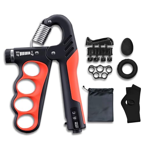 ProGrip Strength Trainer with Auto-Count & Wide Adjustment (11-220 LBS) –Hand Strengthener Kit for Home Gym, Forearm Building & Recovery Training