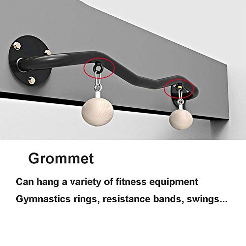 Wall-Mounted Horizontal Bar， Home Pull-up Wrist Strength Training Finger Grip Ball， Rock Climbing Equipment， Load 200kg， - color: Black