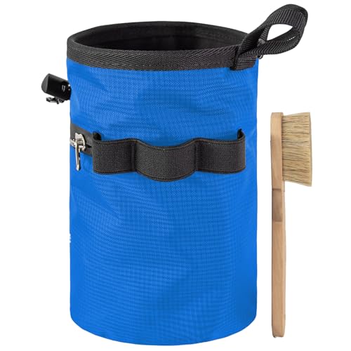 Rock Climbing Chalk Bag with Brush & Zippers Pockets Adjustable Bouldering Chalk Bag Bucket for Gym Climbing Gymnastic - color: A