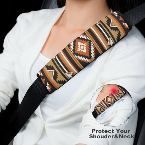 1 Pair Aztec Native American Southwestern Car Seat Straps Shoulder Pads Soft Padded Harness Pads Strap for Adult Use, Stroller Pushchair High Chair, Comfortable Driving - color: Pattern 1062