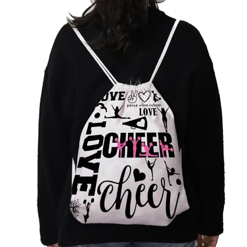 JYTAPP Cheer Bag Cheerleading Drawstring Bag Gifts for Cheerleading Lovers Cheerleader Gift Bag Cheer Stuff Cheer Team Gifts