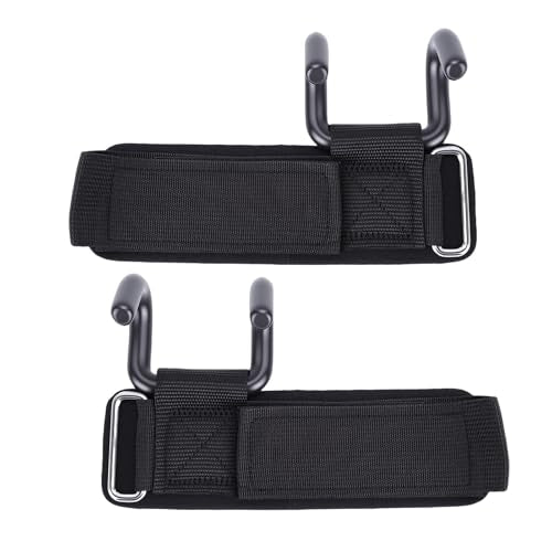 Weight Lifting Hook, 330lbs Load Bearing Fitness Wrist Strap Hand Grip Support with Adjustable Rubber Dipped Metal Hook, for Deadlift Pull Up Horizontal Bar Training