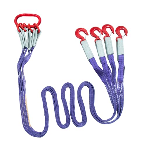 10ft (3m) Polyester Lifting Sling with G80 Hooks and Rings – 4 Ton Capacity, 6:1 Safety Factor, Heat Treated and Painted, Heavy Duty, Ideal for Construction and Industrial Lifting