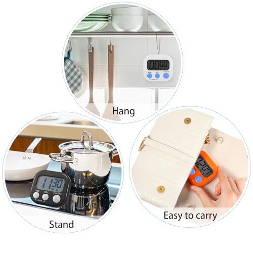 Weewooday 30 Pcs Large Classroom Timers, Magnetic Digital Kitchen Timer Bulk, Loud Alarm Electronic Countdown Stopwatch Multifunction for Classroom Office Cooking Baking Teacher Lab Gym (10 Colors) - color: 10 Colors