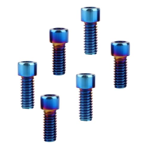 6Pcs Bike Screws M6x10 12 16 18 20 25 30 35mm Stainless Steel Socket Head Cap Allen Hex Bolt (Burnt Blue, M6 x16mm) - color: Burnt Blue, size: M6 x16mm
