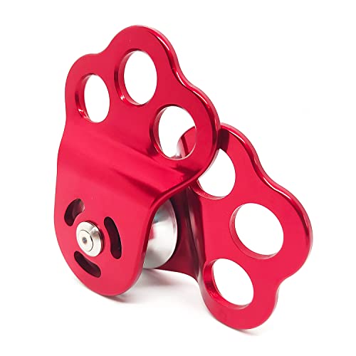 30KN Climbing Single Pulley Climbing Three Hole Hitch Pulley Climbing Bearing Pulley, Hauling Pulley for Rock Climbing, Rappelling, Zipline Sports etc.
