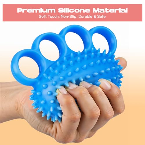Hand Exercise Ball, Finger Therapy Ball, Grip Strengthener for Adults - Stress Relief, Massage Ball, Resistance Training for Wrist Flexibility, Hand Strengthening, Anxiety Relief - color: blue