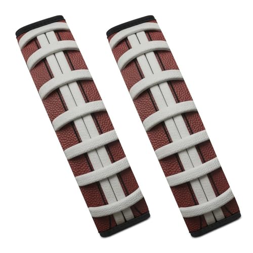 2PCS American Football Fun Traditional Sport Car Seat Straps Shoulder Pads Soft Padded Seat Belt Cushion for Adult Use, Car Seats Pushchair Strollers High Chair Pushchair, Anti-Slip Pad - color: Pattern 1061