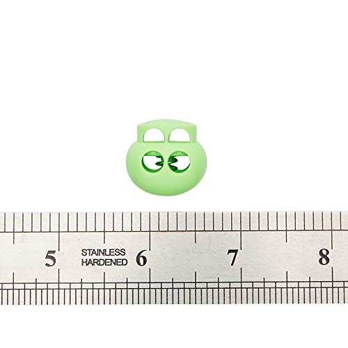 DYZD Plastic Cord Lock End Toggle Double Hole Spring Stopper Fastener Slider Toggles End (Green 10PCS) - color: Green