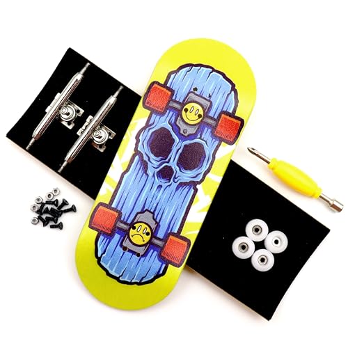 36mm Pro Fingerboard with Wooden Finger Skateboard Deck Upgraded Finger Board Trucks Street Shape Bearing Wheels (Skate) - color: Skate