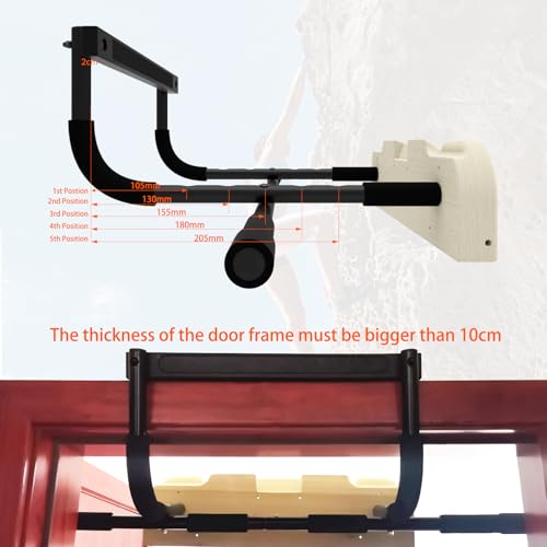 TWO STONES Hangboard Rock Climbing Hangboard with Door Way Pull Up Bar; Including Jugs, Pinches, Pockets, Edges and Slopes for Rock Climbing Training (10-21cm)