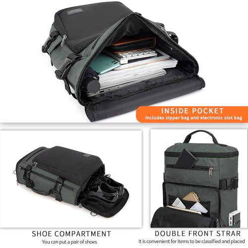 Kalesi Gym Duffle Bag Backpack 4-Way Waterproof with Shoes Compartment for travel Sport Hiking laptop Business-grey - color: Business-grey