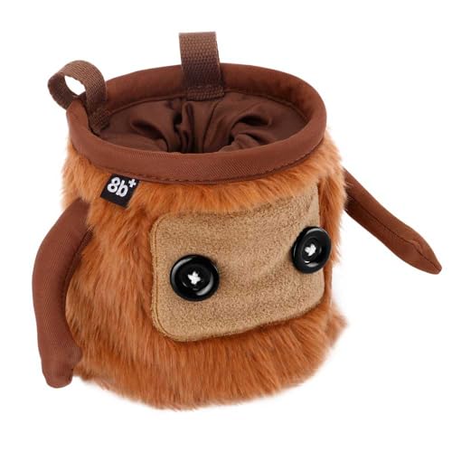 8BPLUS Chalk Bag for Rock Climbing and Bouldering, Chalk Pouch incl Belt & Biner – Cute Funny Character Design, Wide Opening, Gear with Personality, Gift for Climbers - style: BOBO